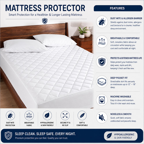 Quilted mattress protector - mattress,